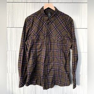 Diesel Mens Long Sleeve Plaid Button Up